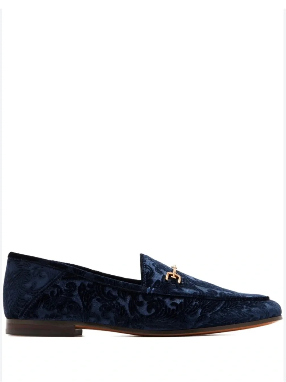 Sam Edelman Loraine Floral Navy Loafers Velvet with Gold Bit Size 7 NWTS - Picture 4 of 8